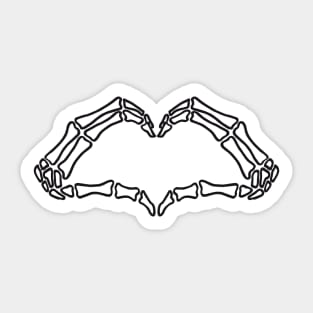 Heart skeleton hand sign Sticker